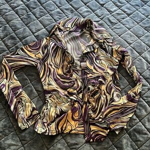 Missguided sheer funky button up